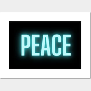 peace blue glowing design Posters and Art